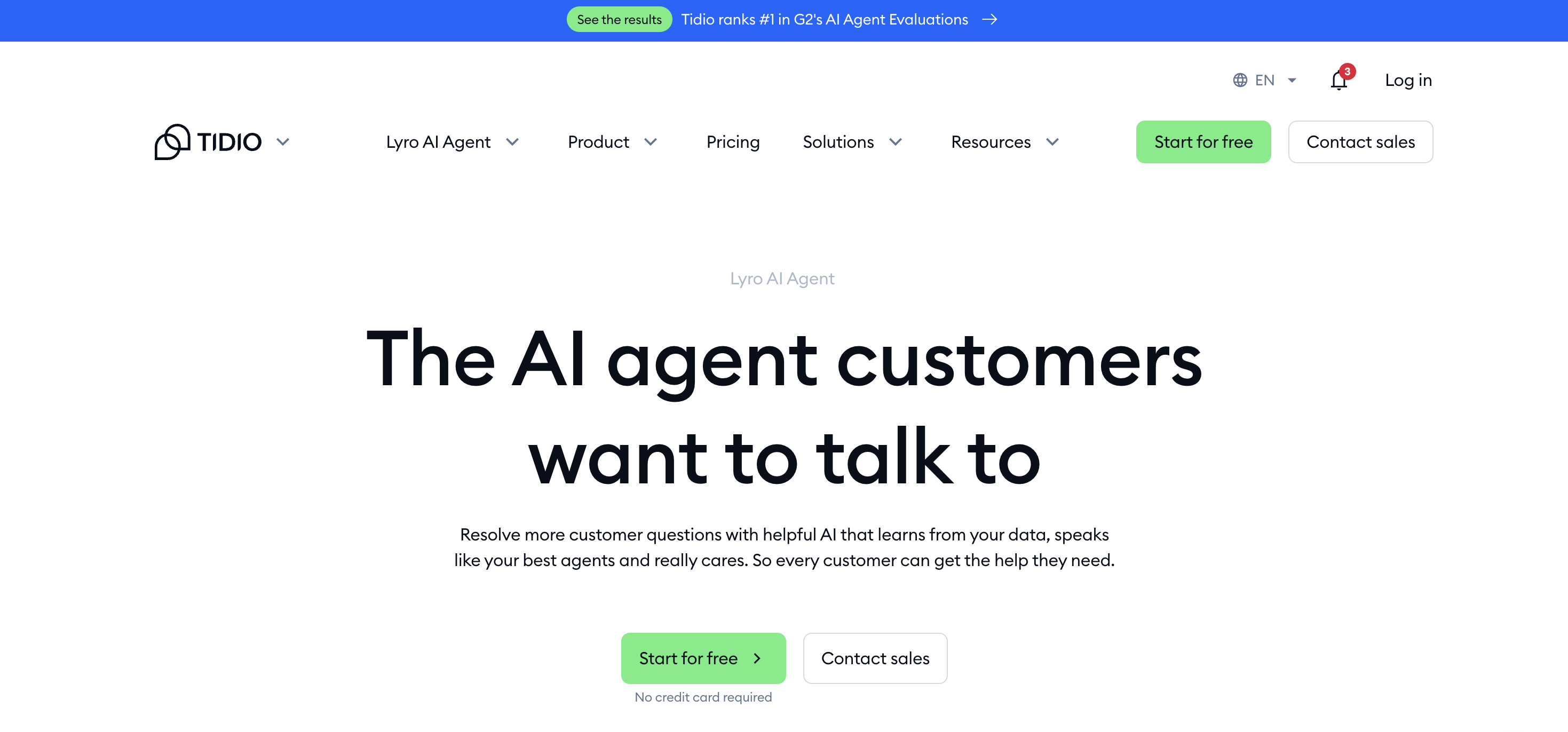 Tidio Lyro AI customer service agent and shopping assistant