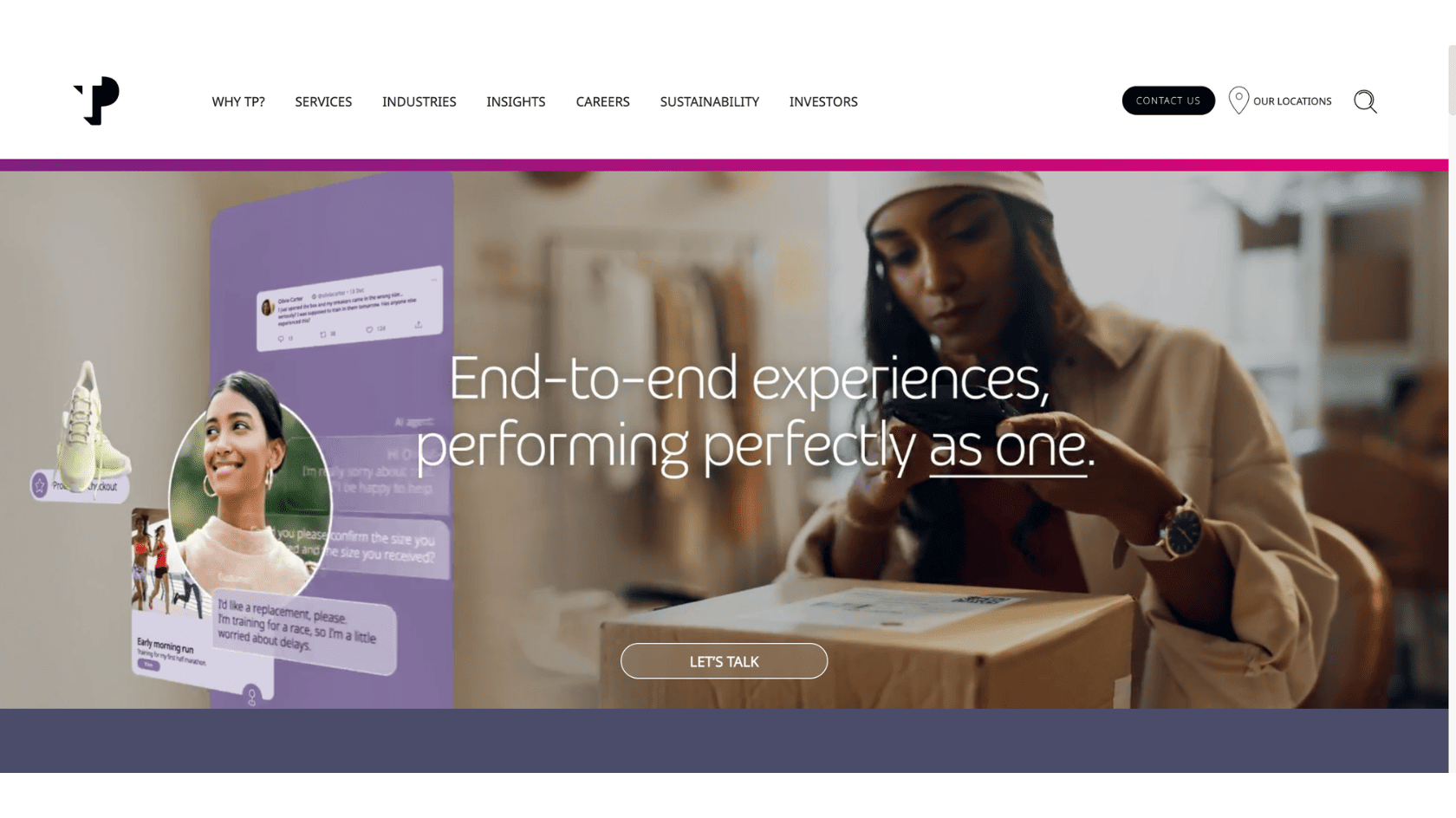 TP (Teleperformance) homepage, global customer experience BPO