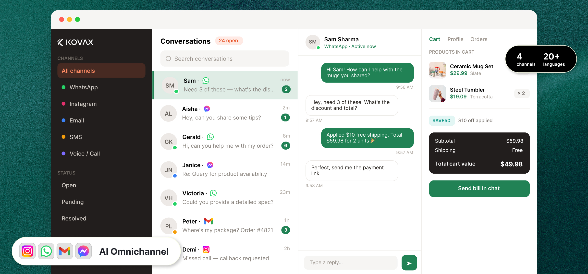 Every conversation in one place
