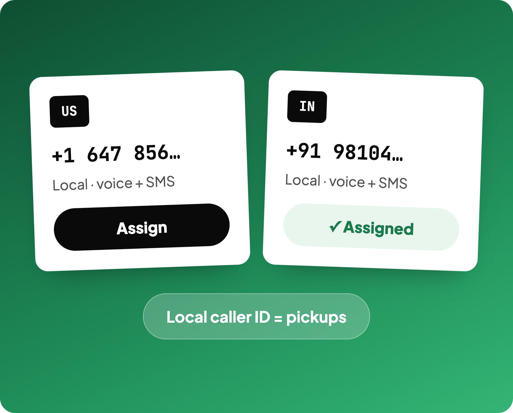 Outbound calling from a local number