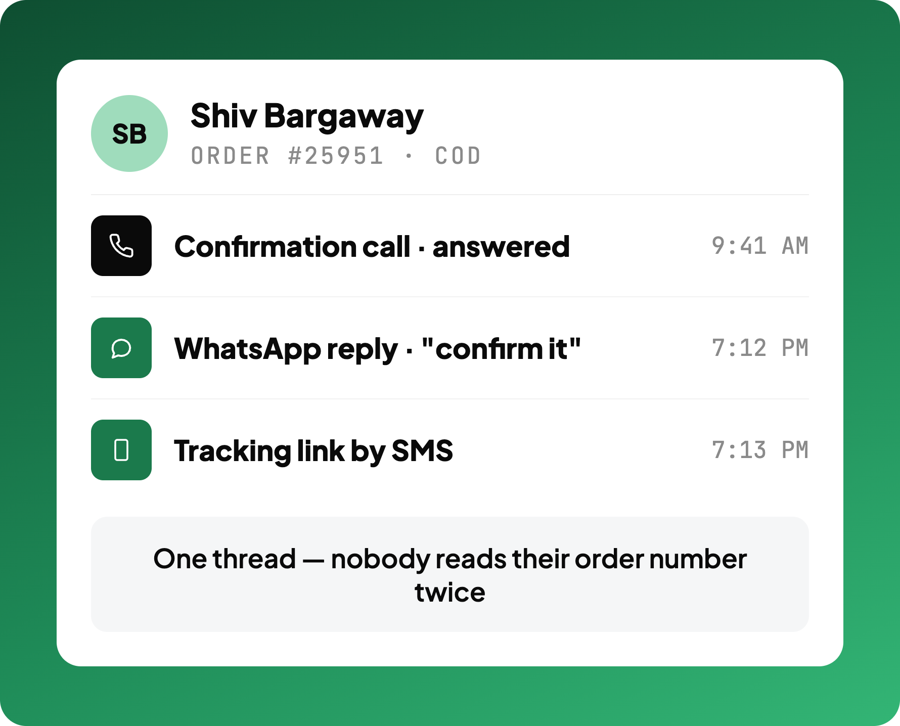 A unified customer view on every call