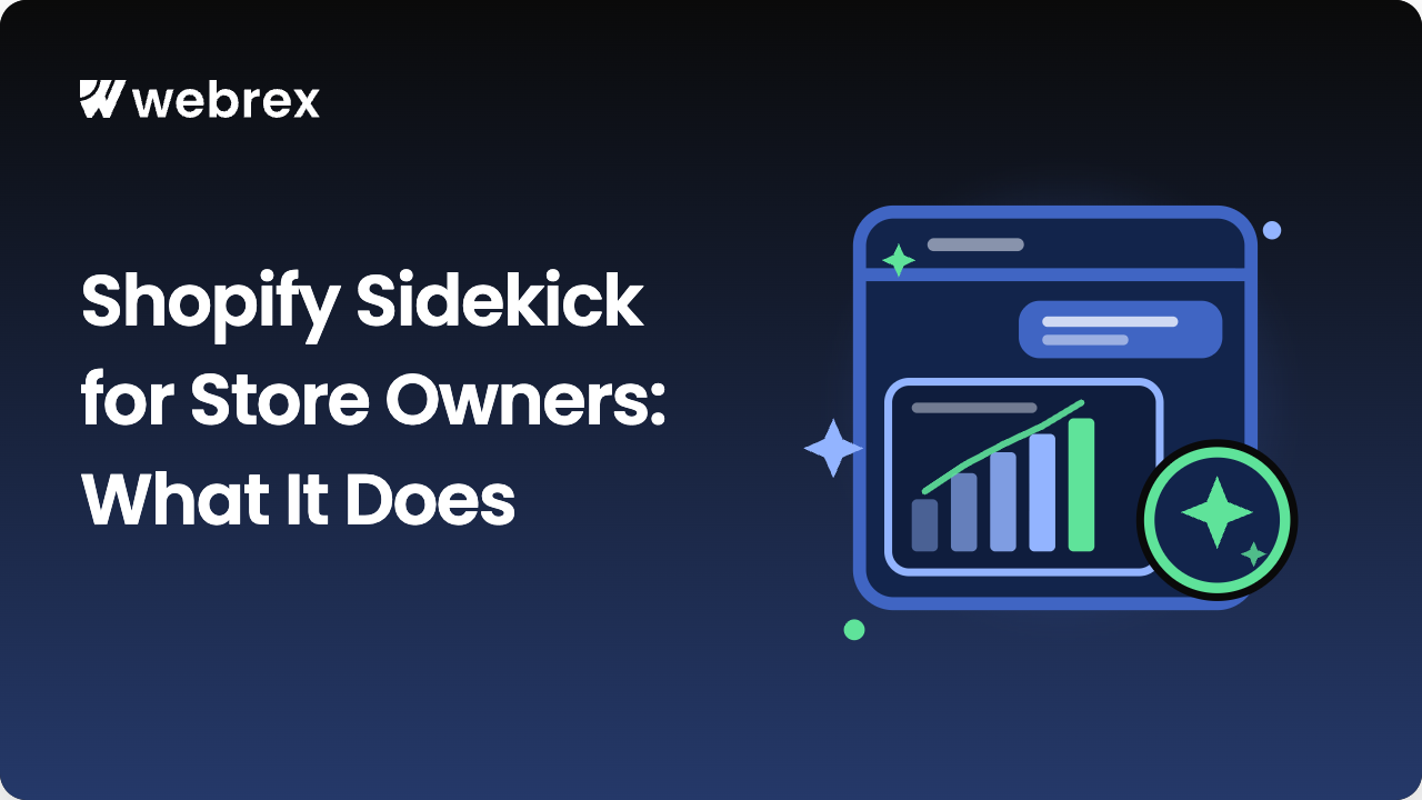 Shopify Sidekick AI chat open in the Shopify admin, answering a store owner's question