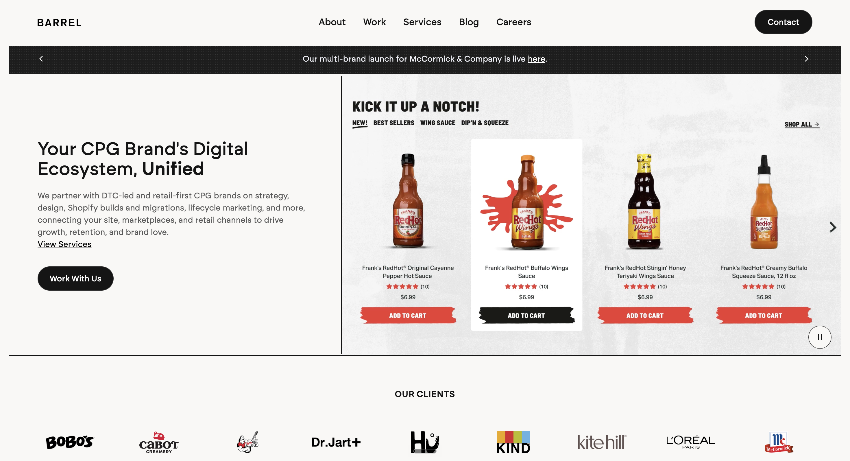 Barrel, a premium brand and creative Shopify Plus agency in the USA