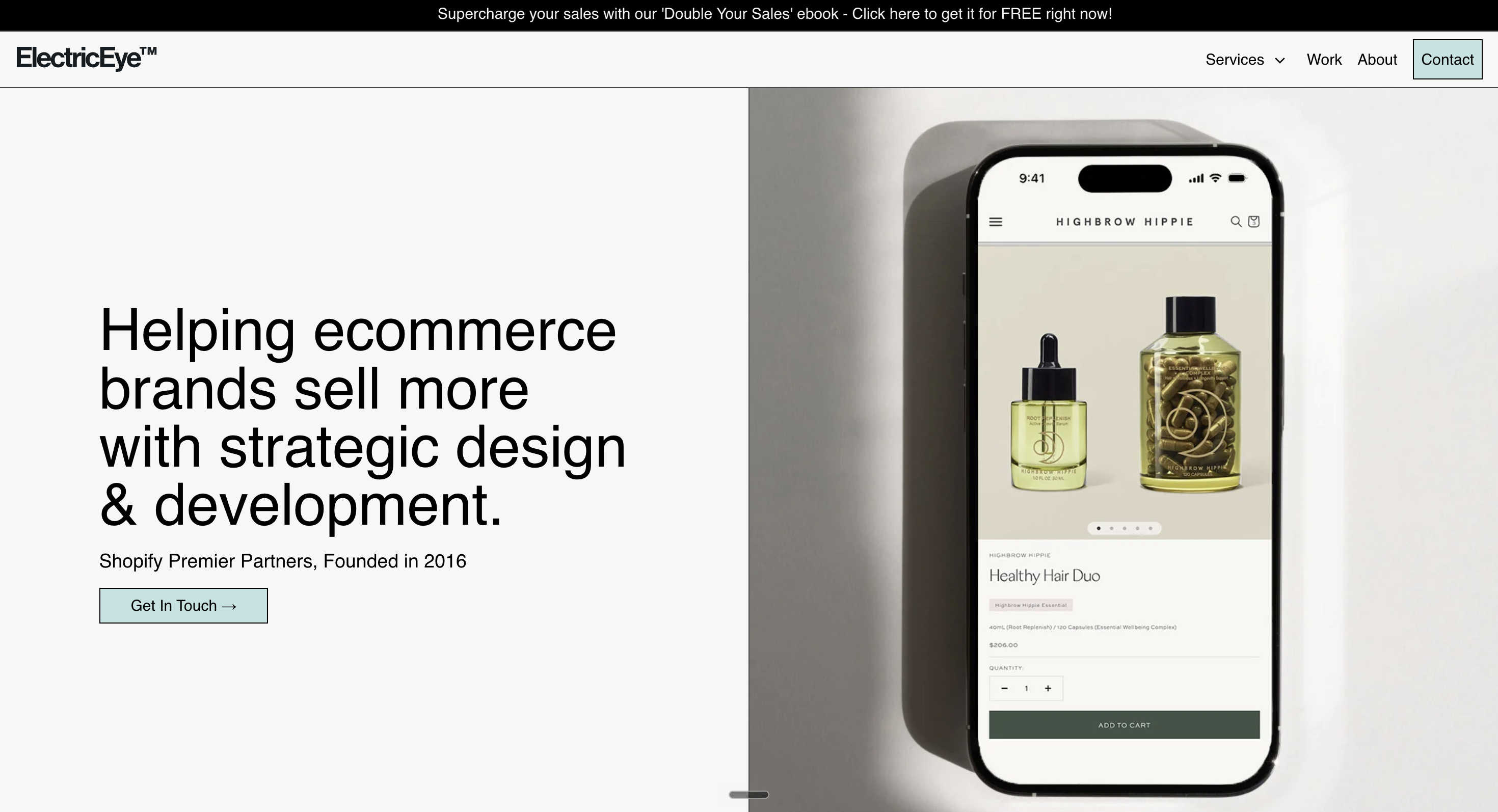 Electric Eye, a US Shopify Plus agency for development and Klaviyo email