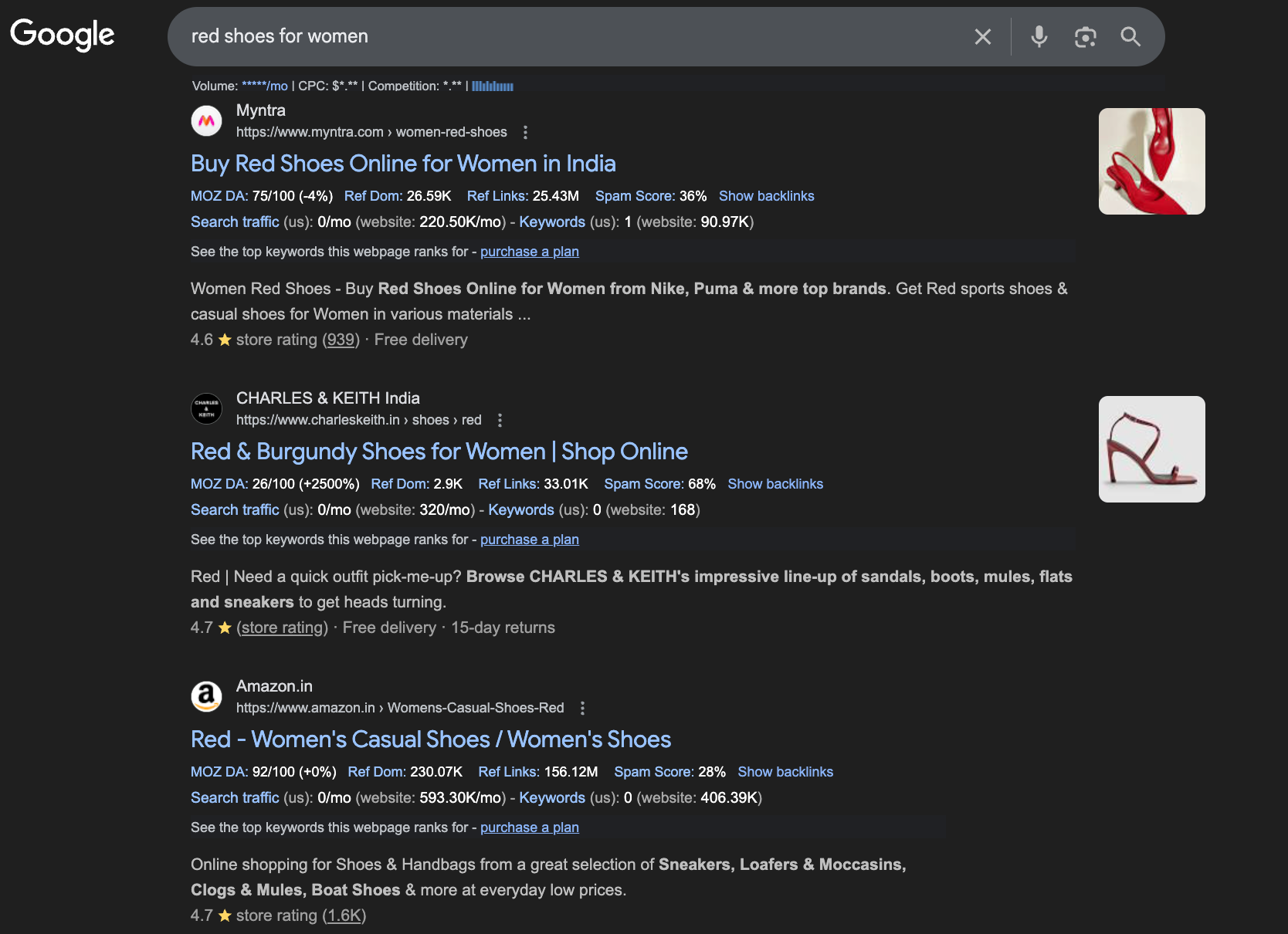Fashion category page example