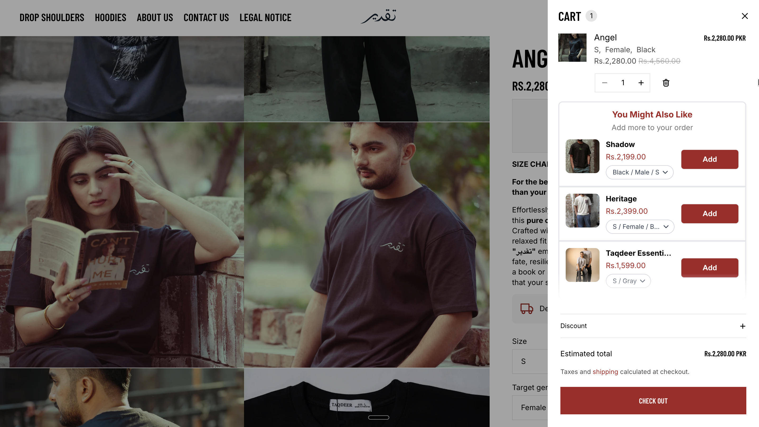 Vertical individual product add-ons in the Shopify cart drawer
