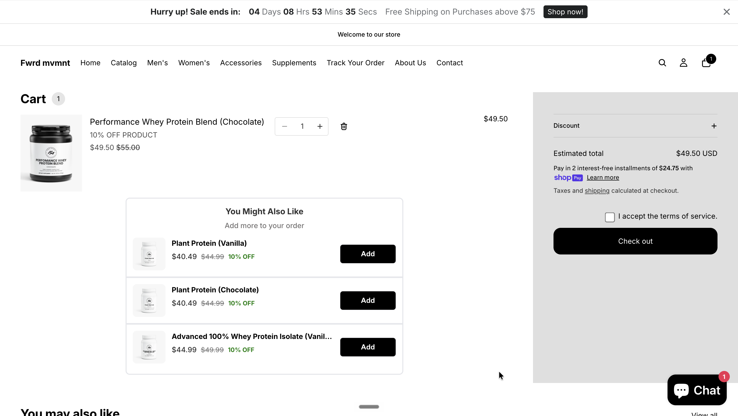 Vertical individual product recommendations on a Shopify product page