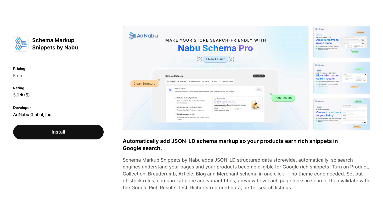Schema Markup snippets by Nabu on the Shopify App Store