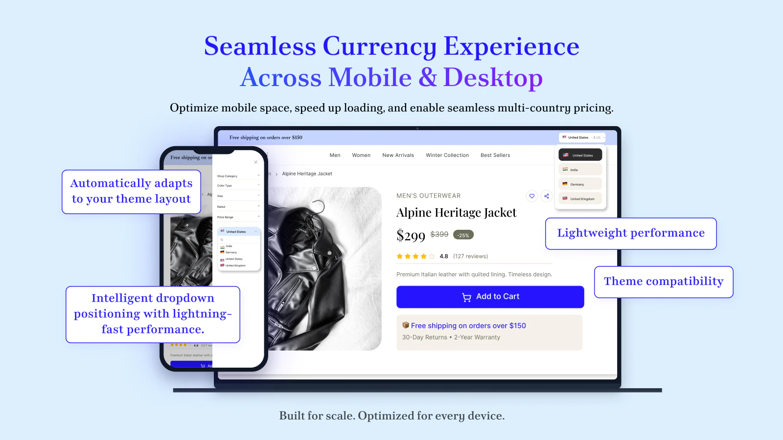 Mobile + desktop responsive selector