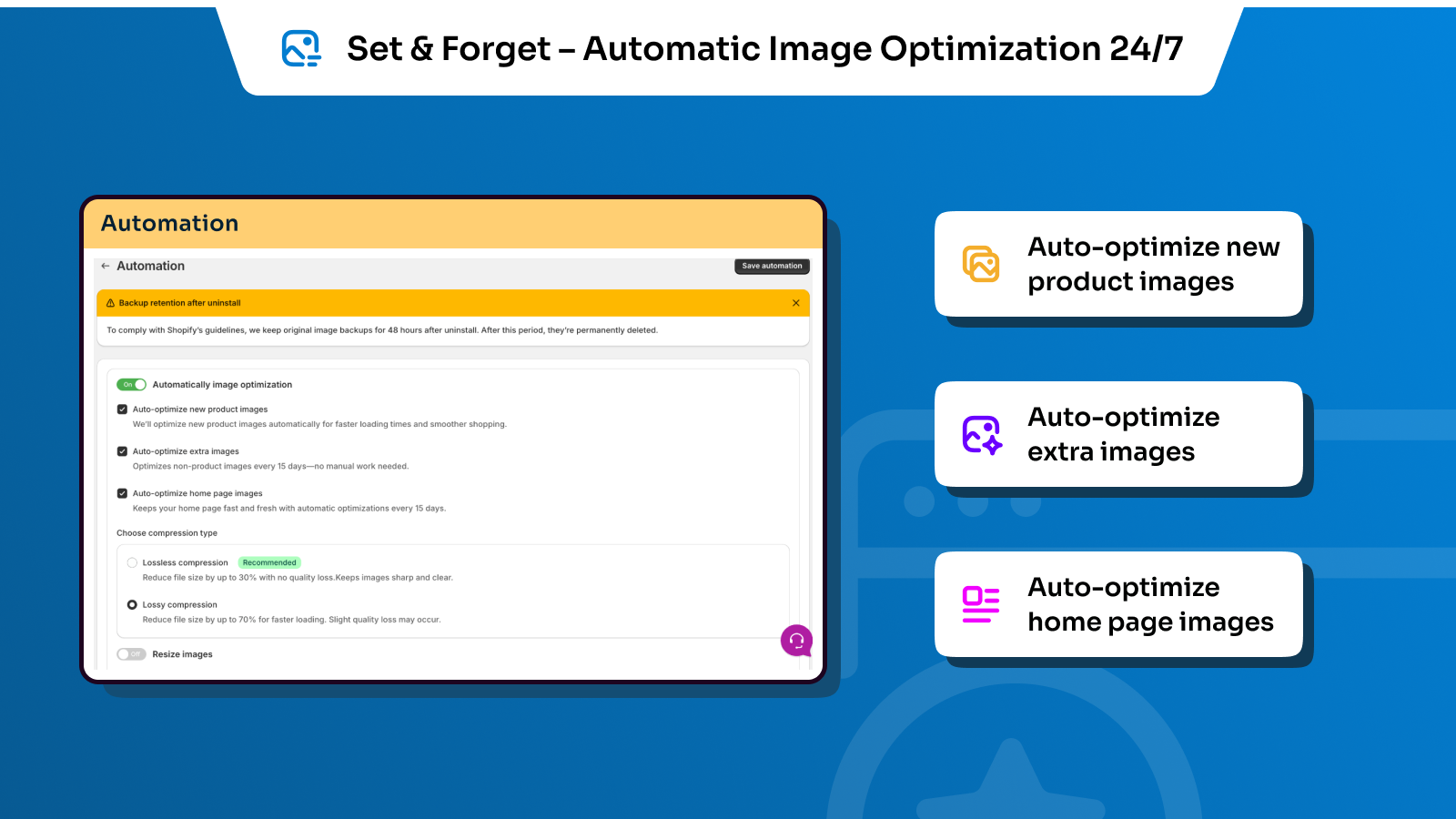 Smart Compression Settings - Advanced optimization without quality loss