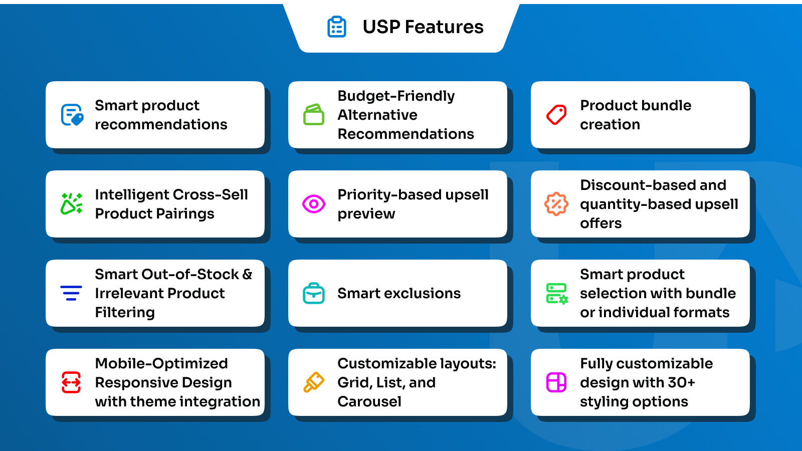 Upsell Features - Smart product recommendations to increase AOV