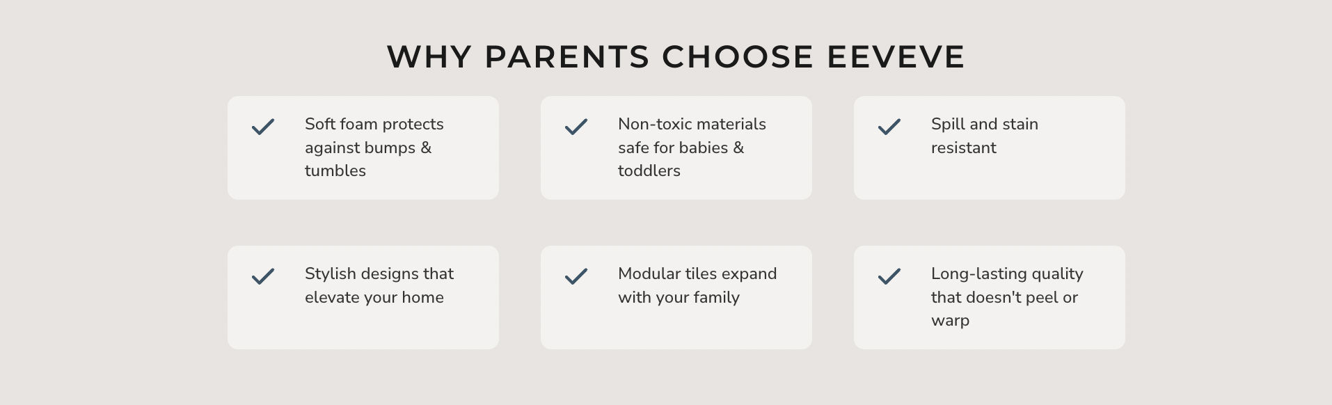 Why Parents Choose Eeveve - Benefits Grid