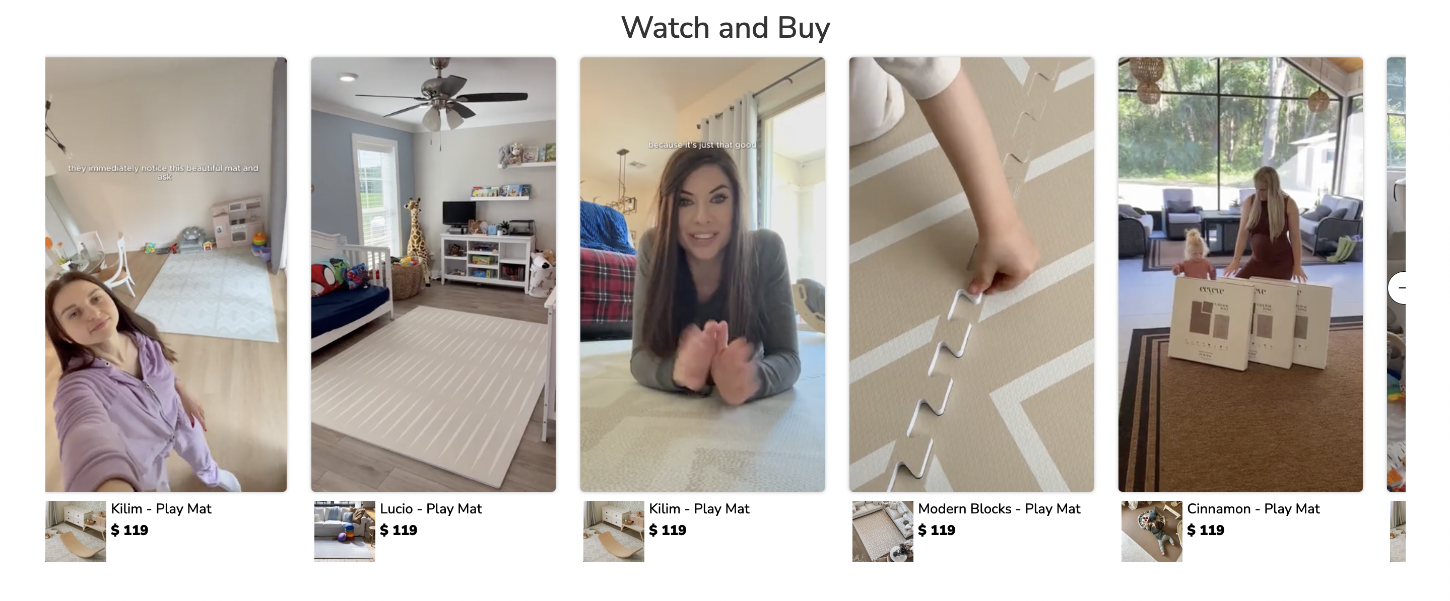 Watch and Buy - Shoppable Reels Section