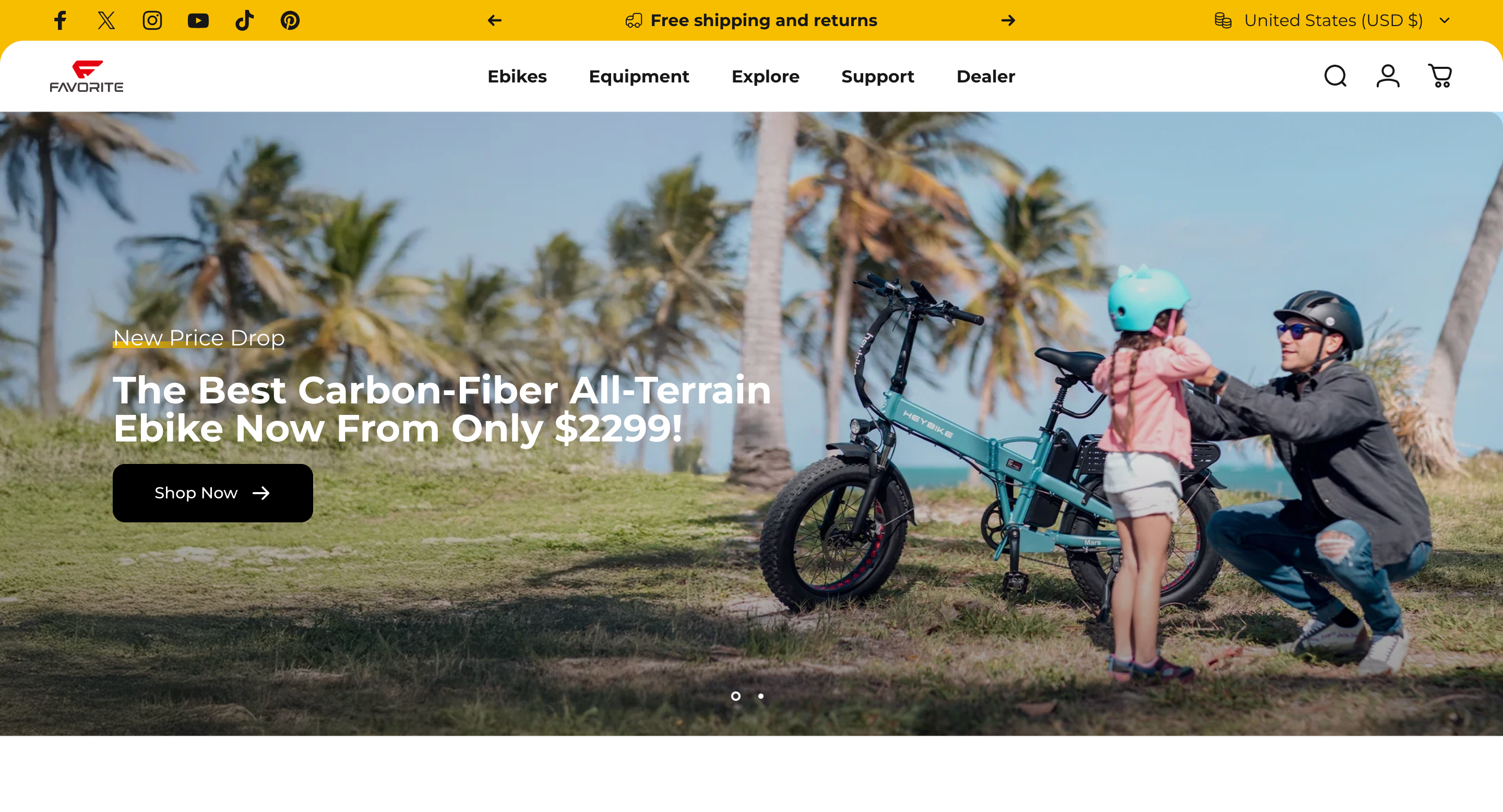 FavoriteBikes homepage after redesign
