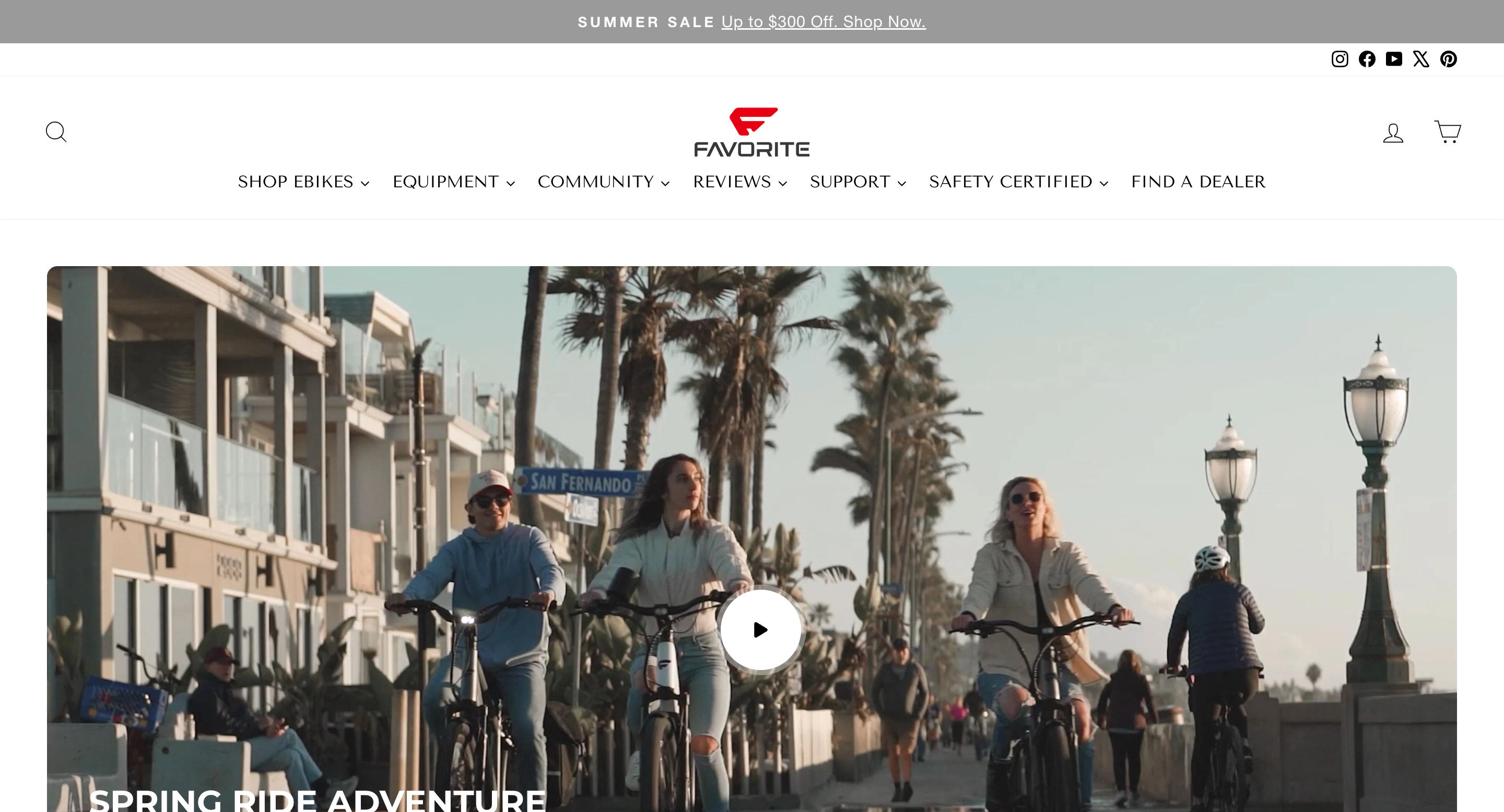 FavoriteBikes homepage before redesign
