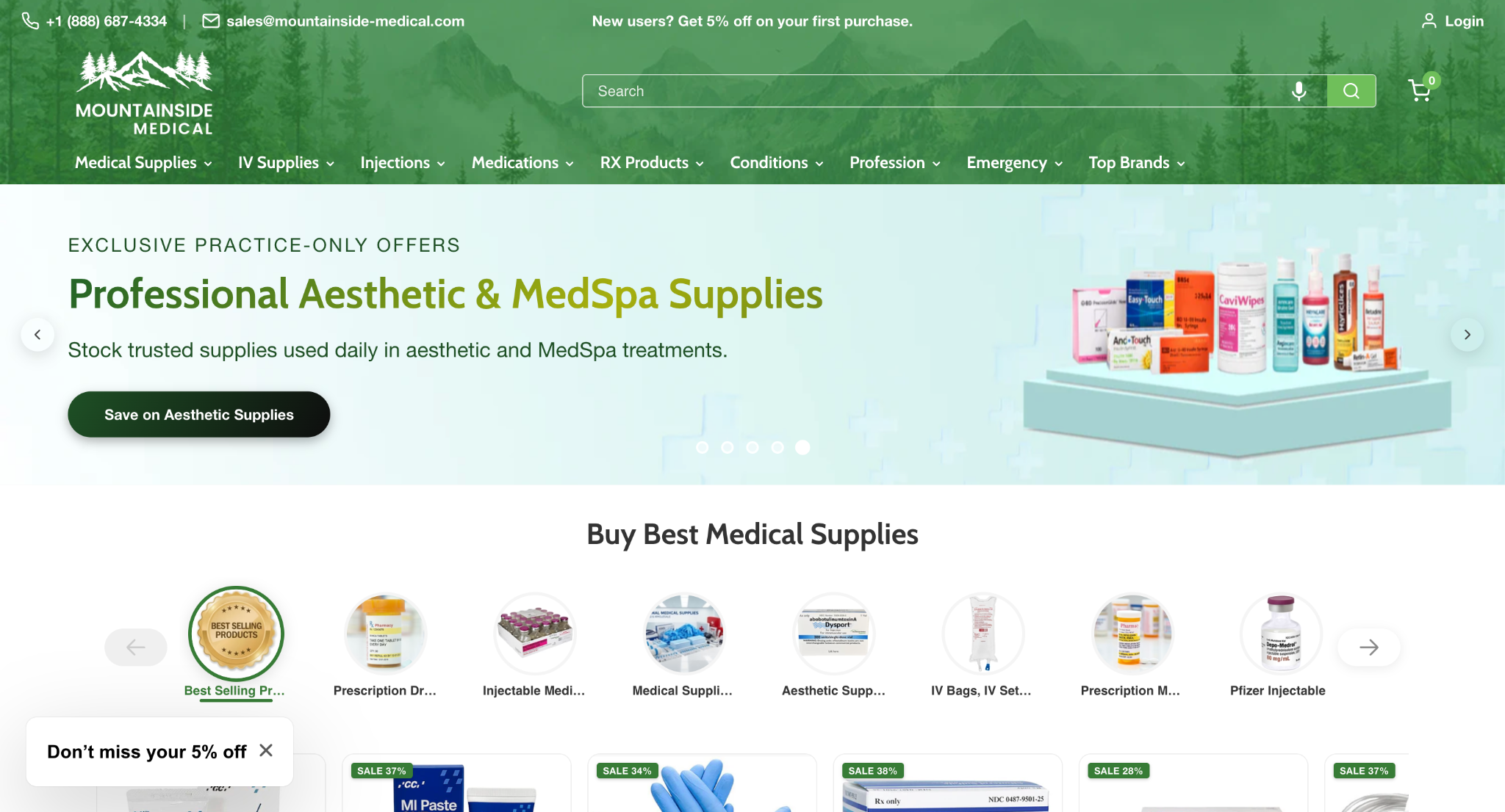 Mountainside Medical — Google Shopping account overview
