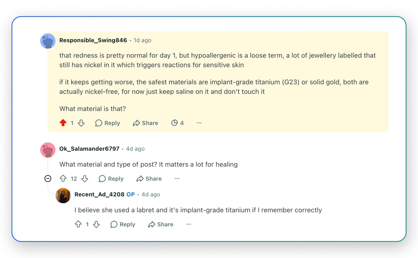 Reddit thread response showing a helpful answer first with a natural link placement