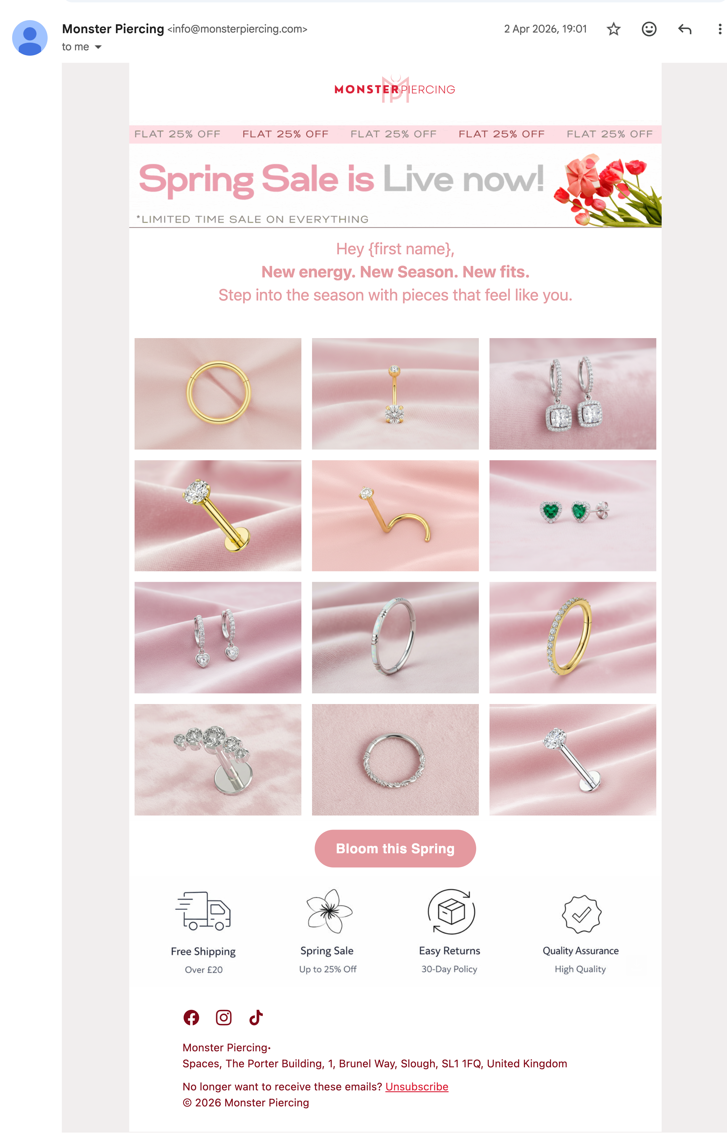 Spring Sale email creative — Phase design