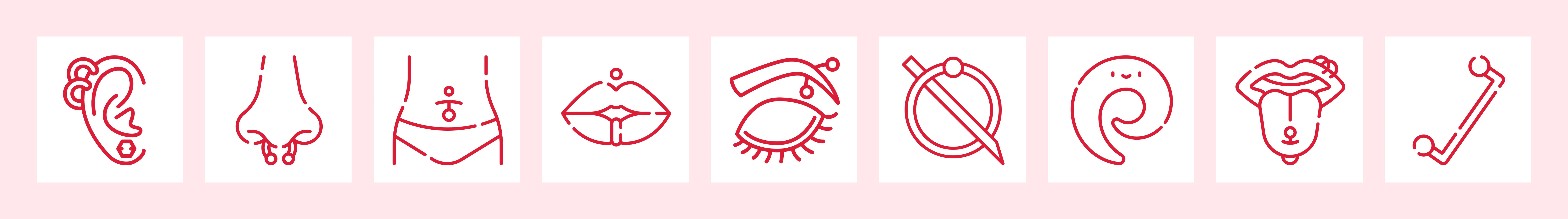 Original Monster Piercing site UI icons before the redesign: generic styling, inconsistent with the brand system