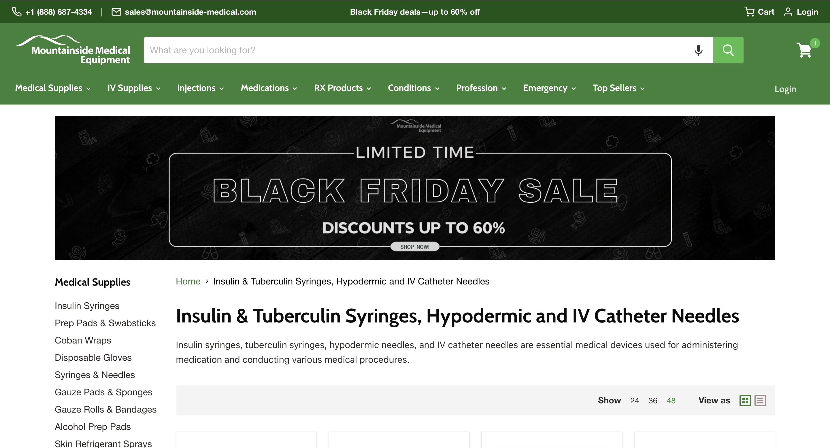 Collection Page with Black Friday Sale Tags