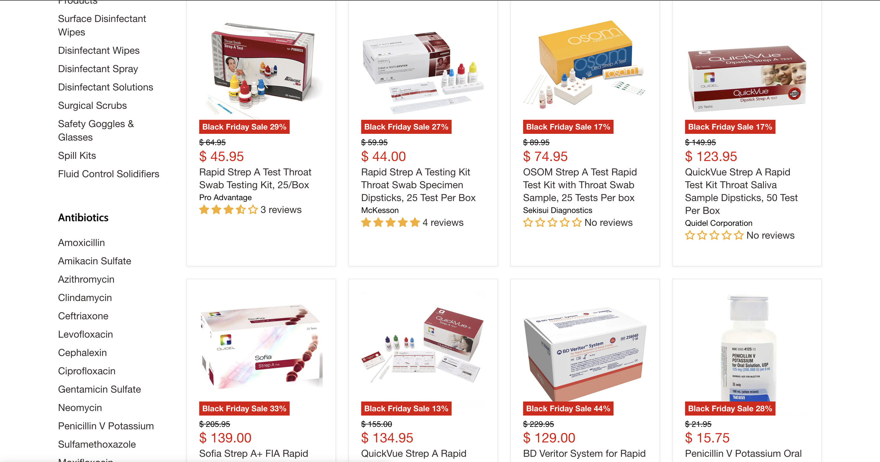 Category Page with Black Friday Product Listings