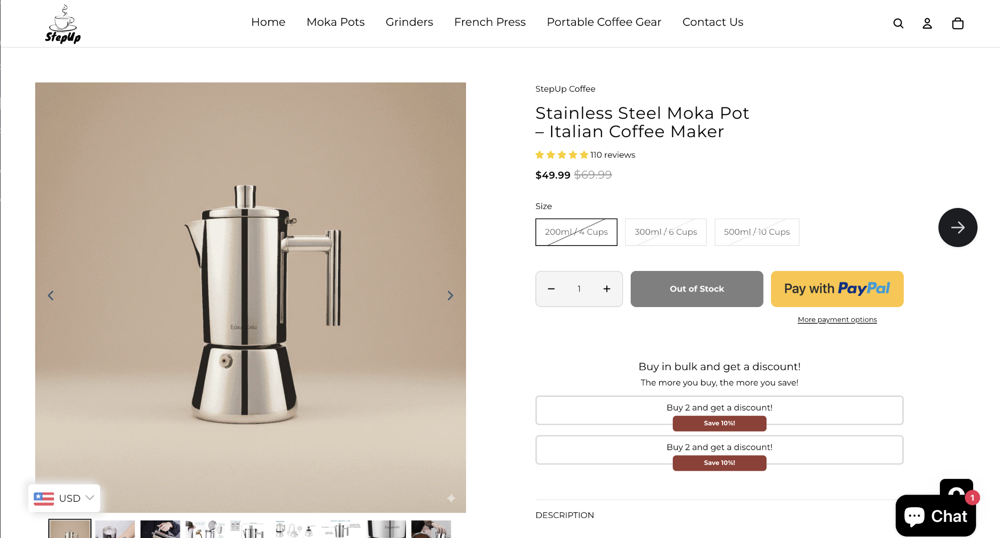 CRO before — legacy product page layout