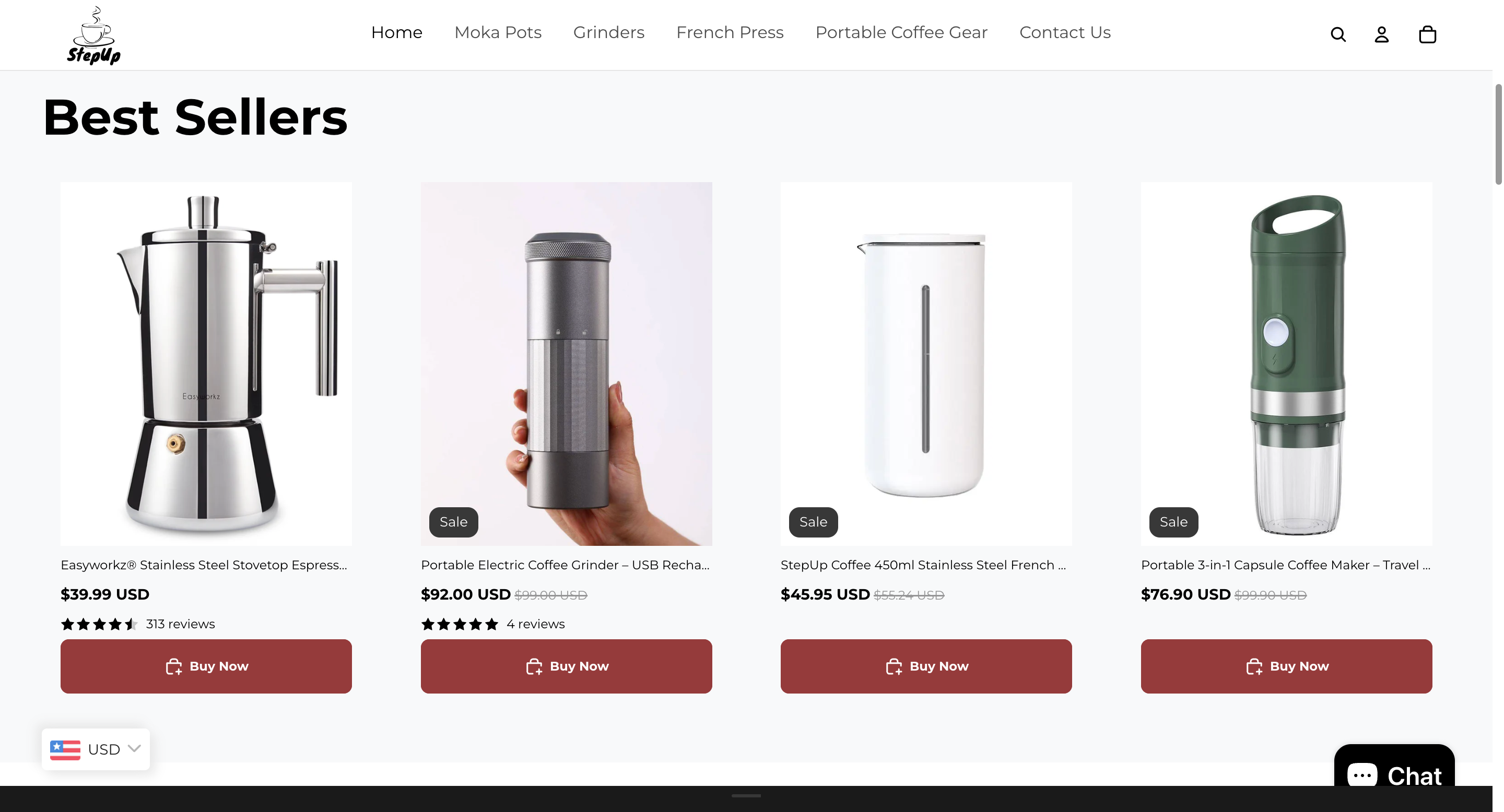 StepUp catalog after redesign