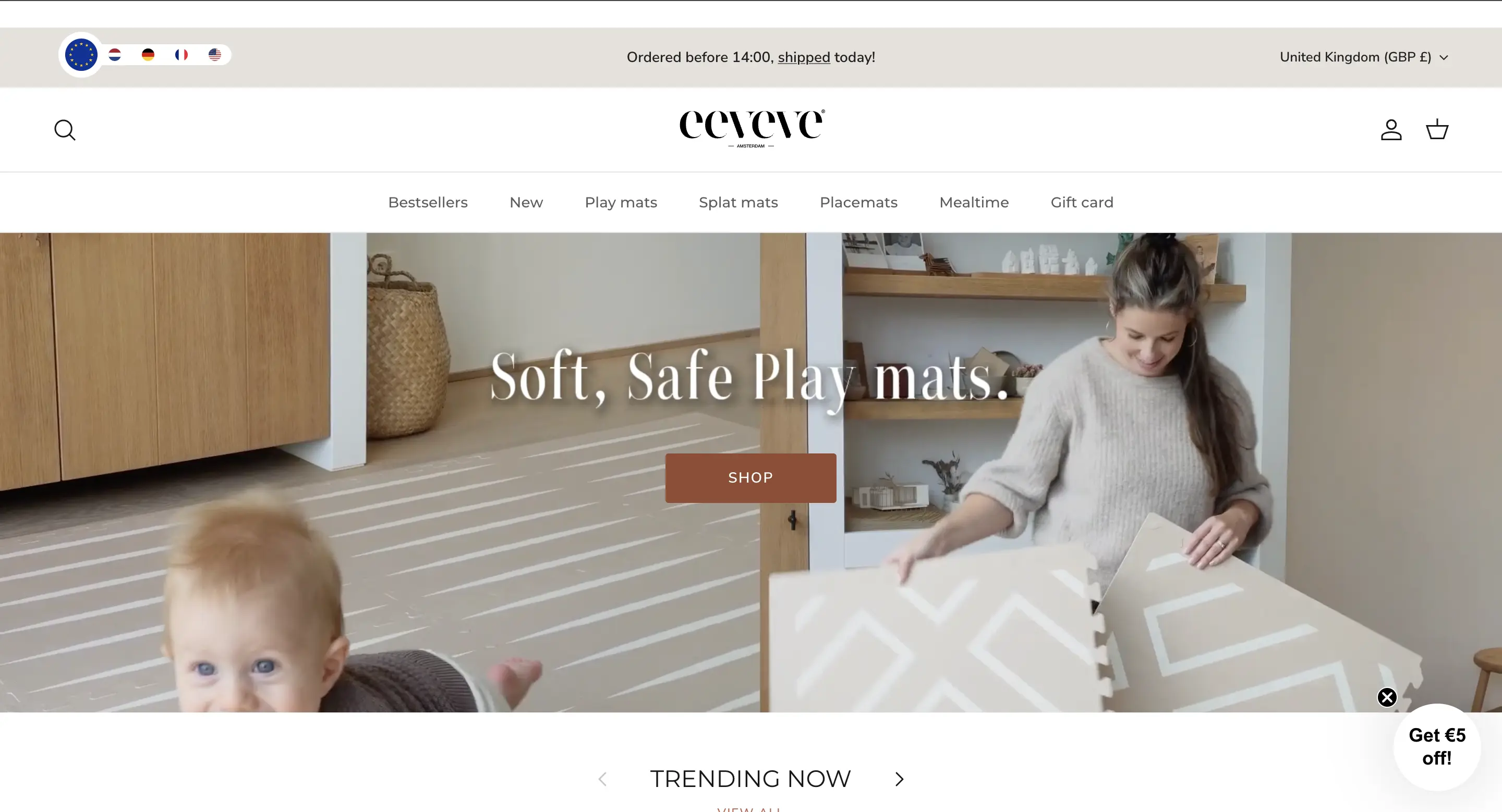 Eeveve Shopify Plus store homepage